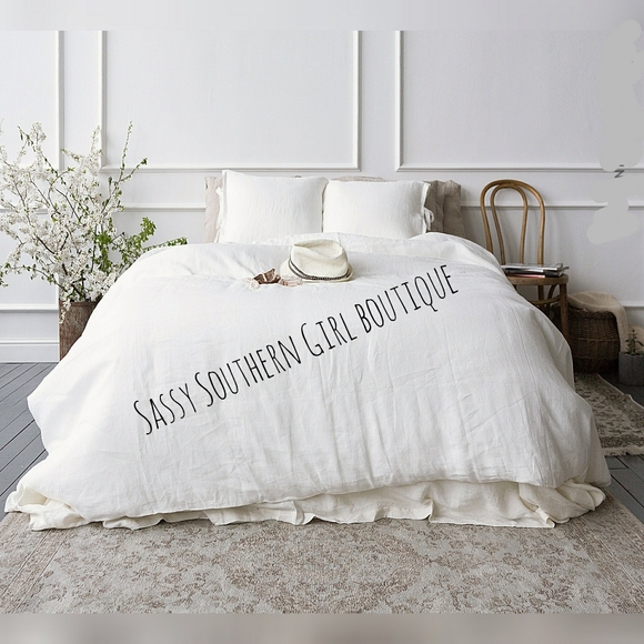 🆕⭐White French linen duvet cover set - Picture 1 of 11